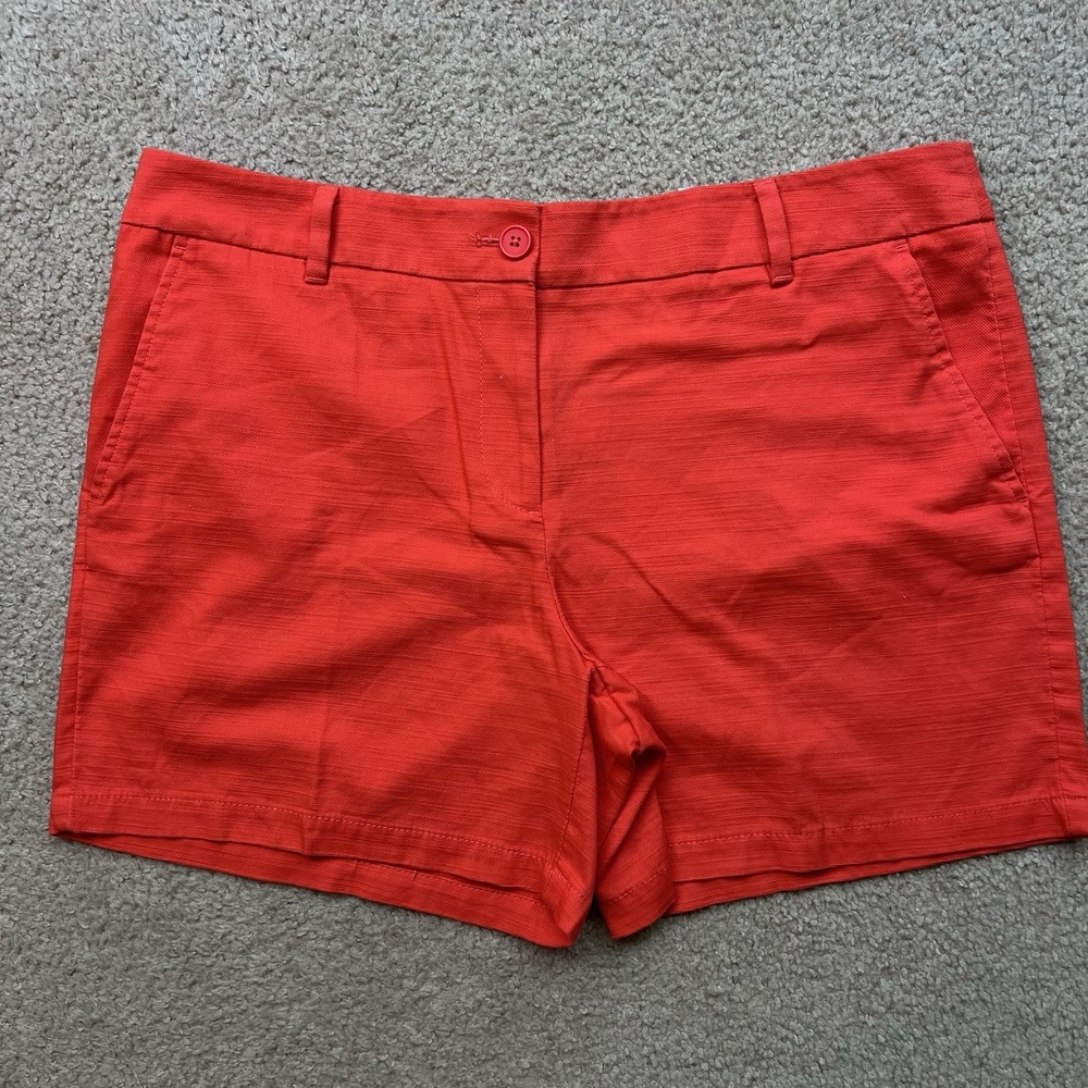 NWT Loft Women's Red Mid‎ Rise  6" Shorts Size 14